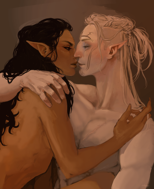 teknon:artofhau:COMMISSION - With work.Me and @drathe‘s babes!!!! Thank you again for bringing Elain