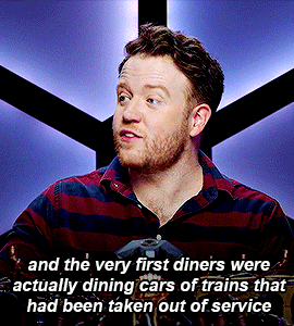 Brennan as Pasha N.: and the very first diners were actually dining cars of trains that had been taken out of service