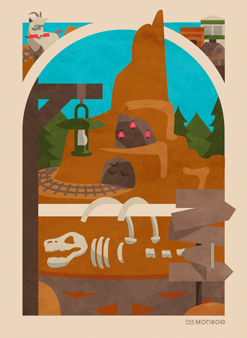 itsamonroe:  Hang onto those hats and glasses, because this here is the wildest ride in the wilderness! Posterized Parks Series // Frontierland 