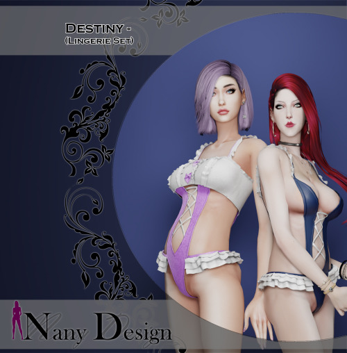nany-design: Destiny (Lingerie Set)Base Game Compatible*For Females T / A / YA*Outfit Type:01-Strapl