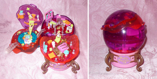 Polly Pocket - Ctystal collection- Starshine Palace- Sweet Roses- Bubbly Bath- Jewel Magic Ball