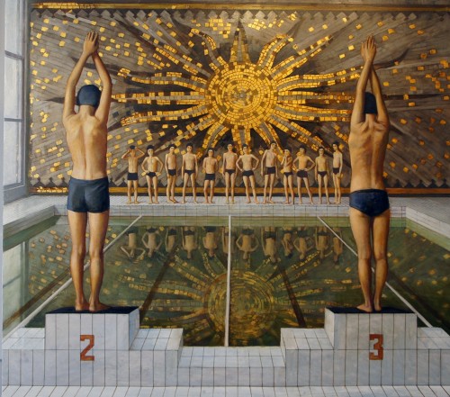 jareckiworld:Maria Safronova — Swimming Pool “Sun”    (oil, canvas, wooden