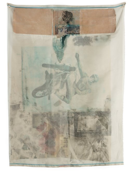 Robert Rauschenberg (1925-2008) - Untitled (Hoarfrost), 1975Mixed media on silk fabric : collage &am