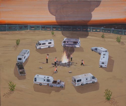 supersonicart: Ian Davis, Paintings. Artist Ian Davis paintings figures meandering, congregating, t