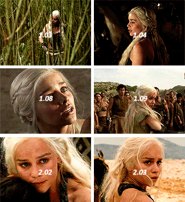 blakeilvely:  Daenerys Targaryen’s appearences throughout the seasons (Jon’s