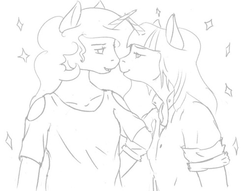 @spectralunicorn drew me a twipie and you can’t just draw my OTP for me and not get something in ret