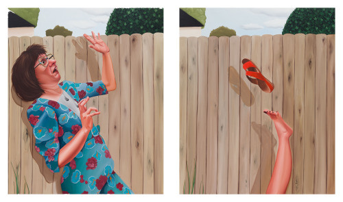 The middle-aged figures inhabiting Madeleine Pfull’s paintings are extracted from 1980s suburbia. Th