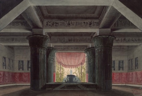 songesoleil:Decoration zu der Oper : Die Zauberflöte.Art by Karl Friedrich Schinkel.(1781-1841).