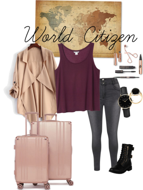 World Citizen by foolishlyonahill featuring map wall artMonki top, $4.50 / Trench coat / Plus size j