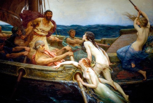 scent-of-art: Subjects in Art: Odysseus and the Sirens Leaving Hades, Odysseus and his men sailed fo