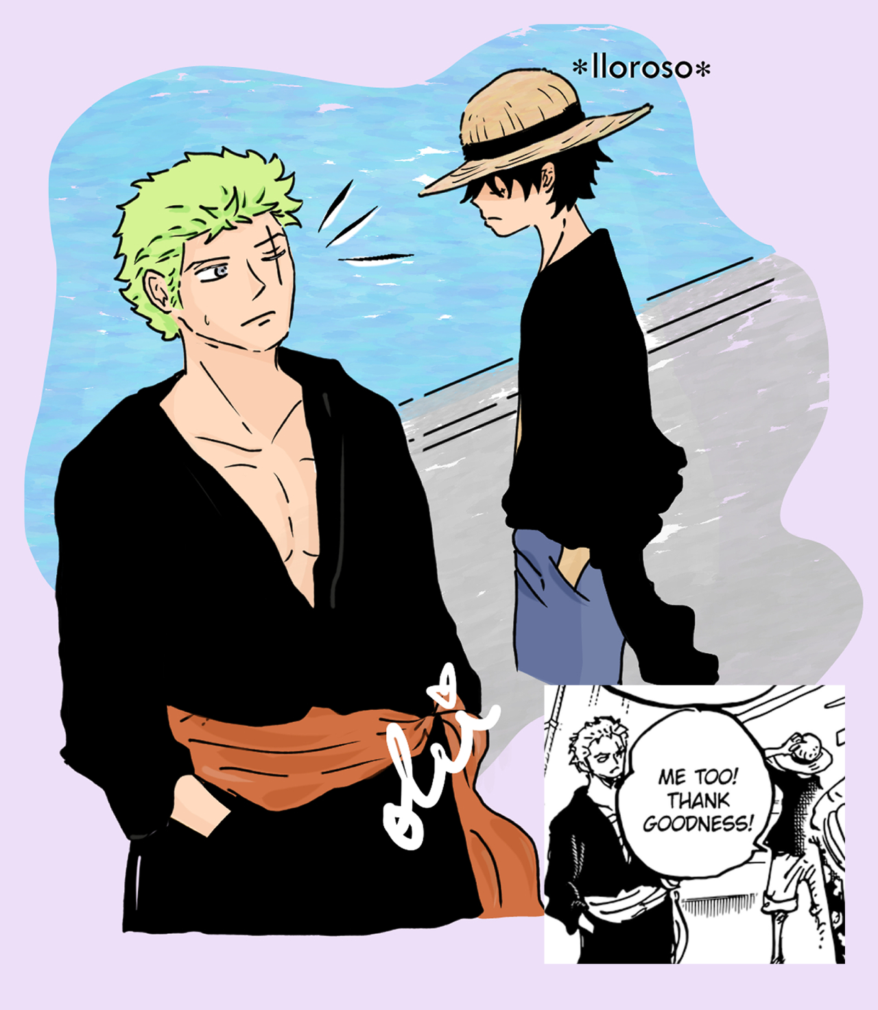 Luffy: Oh! Wari Zoro. — Watashi ga iru yo - I'm here with you One