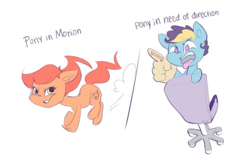 Day two for the Artist Training Grounds!Draw a pony in motion / Draw a pony in need of directionFeat