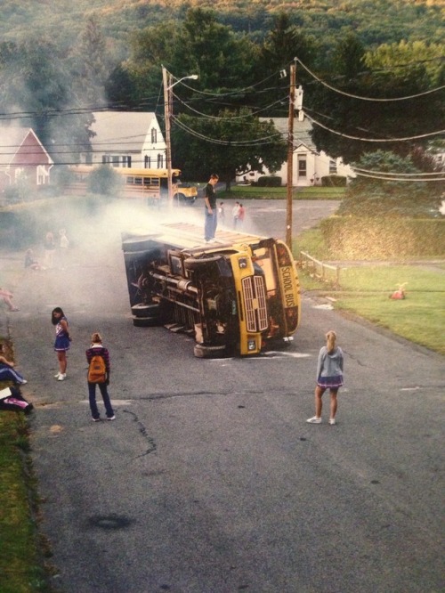 larastones:Bus Fire, 2001 from the Twilight series by Gregory Crewdson