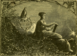 nemfrog:  A vulture sits on the grave of astrology while the allegorical figure of knowledge observes a gleam on the horizon, representing the dawn of scientific astronomy. Astronomical myths : based on Flammarion’s “History of the heavens.” 1877. 