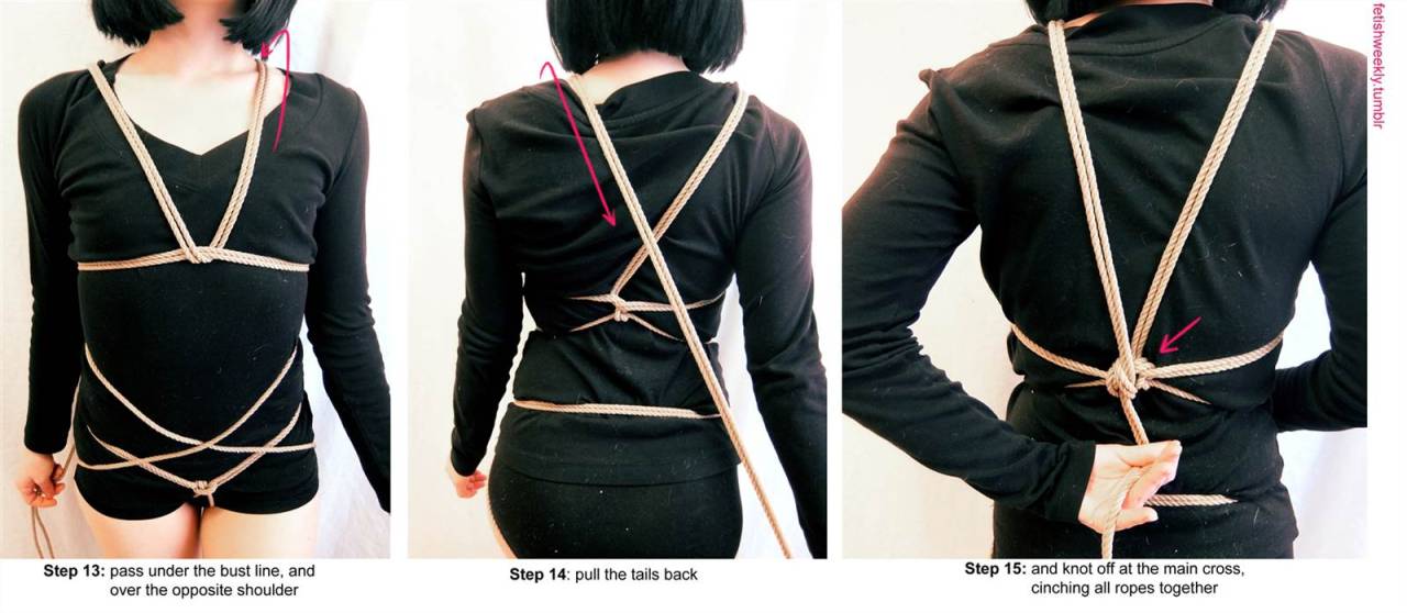 fetishweekly:  Shibari Tutorial: Hip-cross Harness♥ Always practice cautious kink!