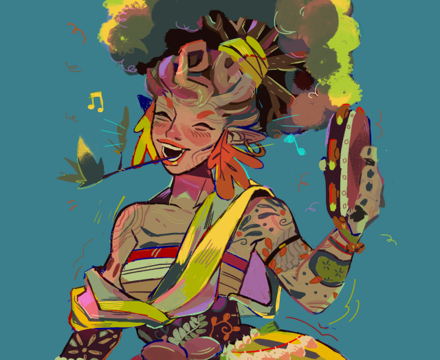 drawing fanart before playing :-) i like her!!