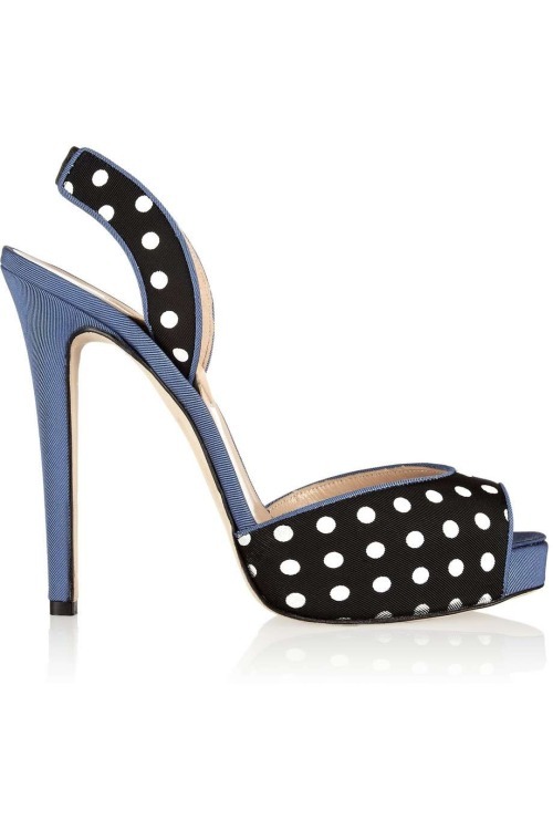 High Heels Blog i-love-polka-dots: Dita polka-dot grosgrain sandalsHeart it on… via Tumblr