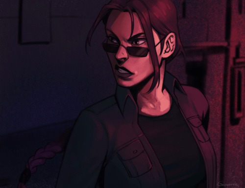 cyberobsessed:  the most noir part with most badass Lara)