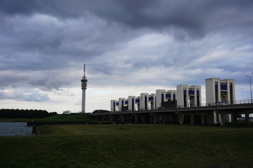 Darkness is coming.Lelystad dam, Flevoland, Netherlands.