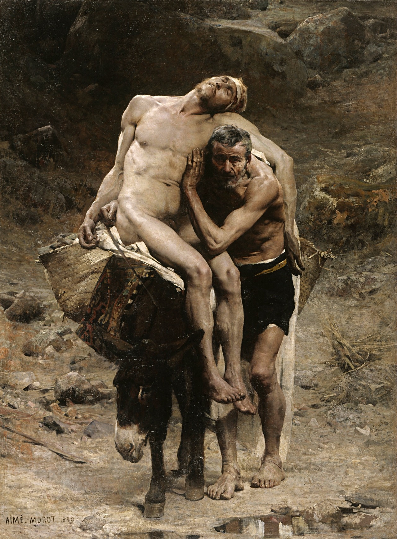 hadrian6:The Good Samaritan. 1880. Aime Nicolas Morot. French 1850-1913. oil/canvas. 