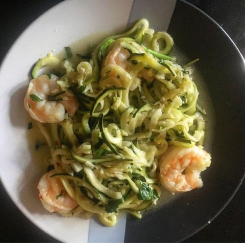 Shrimp scampi zoodles recipe from @foodnetwork #lowcarb #healthyeating #zoodles #foodnetwork