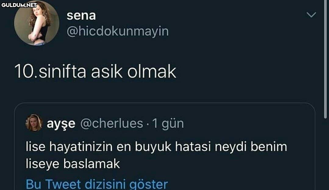 yanlış liseye gitmek sena...