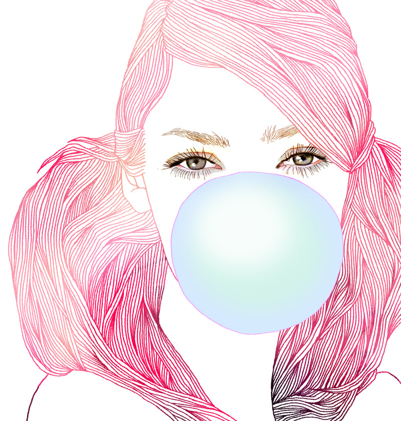 soulist-aurora:  Bubble Gum Girl by Hajin Bae