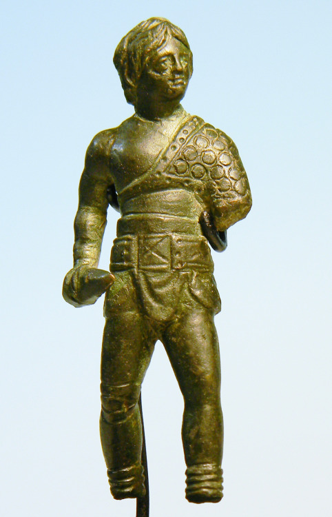 rodonnell-hixenbaugh: Roman Bronze Retiarius Gladiator An ancient Roman bronze statuette of a Retiar