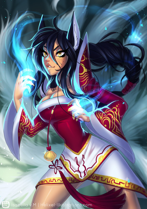 helixel:  Ahri print for upcoming convention, Eirtakon! Nab it at my stand if you’re going!  