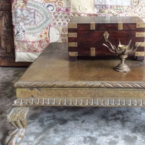 Brass Bajot with Lion’s feet. Listing soon in our Etsy Shop.. . . . . . . #bajot #lowtable #indias