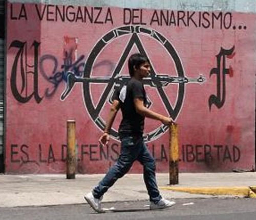 “The vengeance of anarchism, is the defence of freedom”Anarchist mural in El Salvador