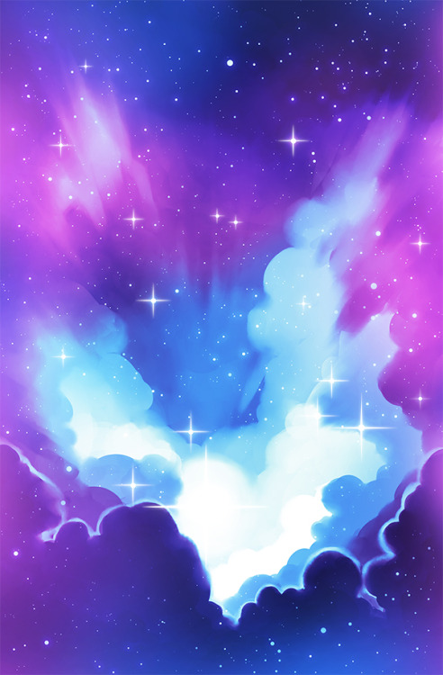 jopitr:Space background for a commission in all it’s glory + diffraction spikes (aka sparkles!)