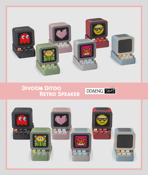 ddaengsims - Sims 4 Divoom Ditoo Retro Speaker12 SwatchesFunctional *** DOWNLOAD @ MY PATREON→ 