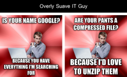 kingjaffejoffer:  p2hot:  tastefullyoffensive:  Overy Suave IT Guy [via]Previously: Best of 10 Guy  DEAD. LOL  The ISO/Mount one made me laugh out loud   The last two