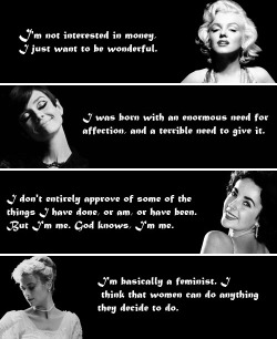 verabeert: hollywoodlady:  Iconic Women, Iconic Quotes   How great~ I love seeing all the great quotes in one place! 