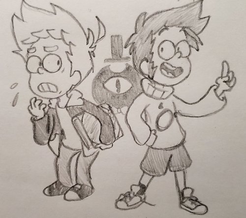 trashboatprince:Okay, since I posted up those doodles from my Gravity Falls-inspired au, I had to do