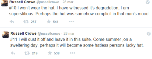 gigglingkat:jadenvargen:every once in a while i go through russell crowe’s twitter and somehow