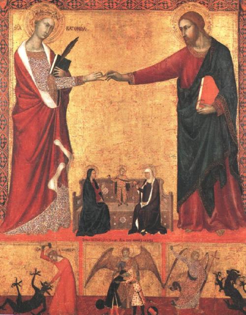 The Mystical Marriage of St. Catherine, Barna Da Siena, 1340