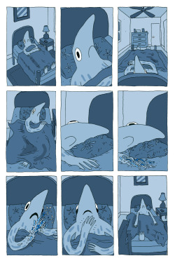 joemaccaroneart:Excited to share this comic I made about insomnia. These four pages of a sleepless, painful night will appear in my book “I’M OK.”