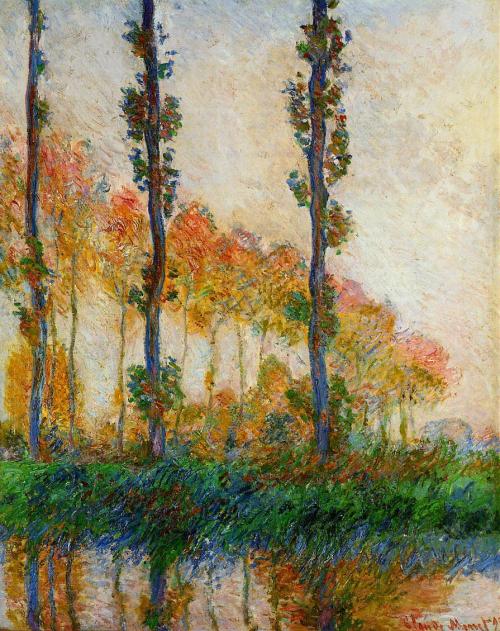 The Three Trees in Autumn  -   Claude Monet ,  1891French, 1840-1926oil on canvas, 92 x 73 cm,Privat