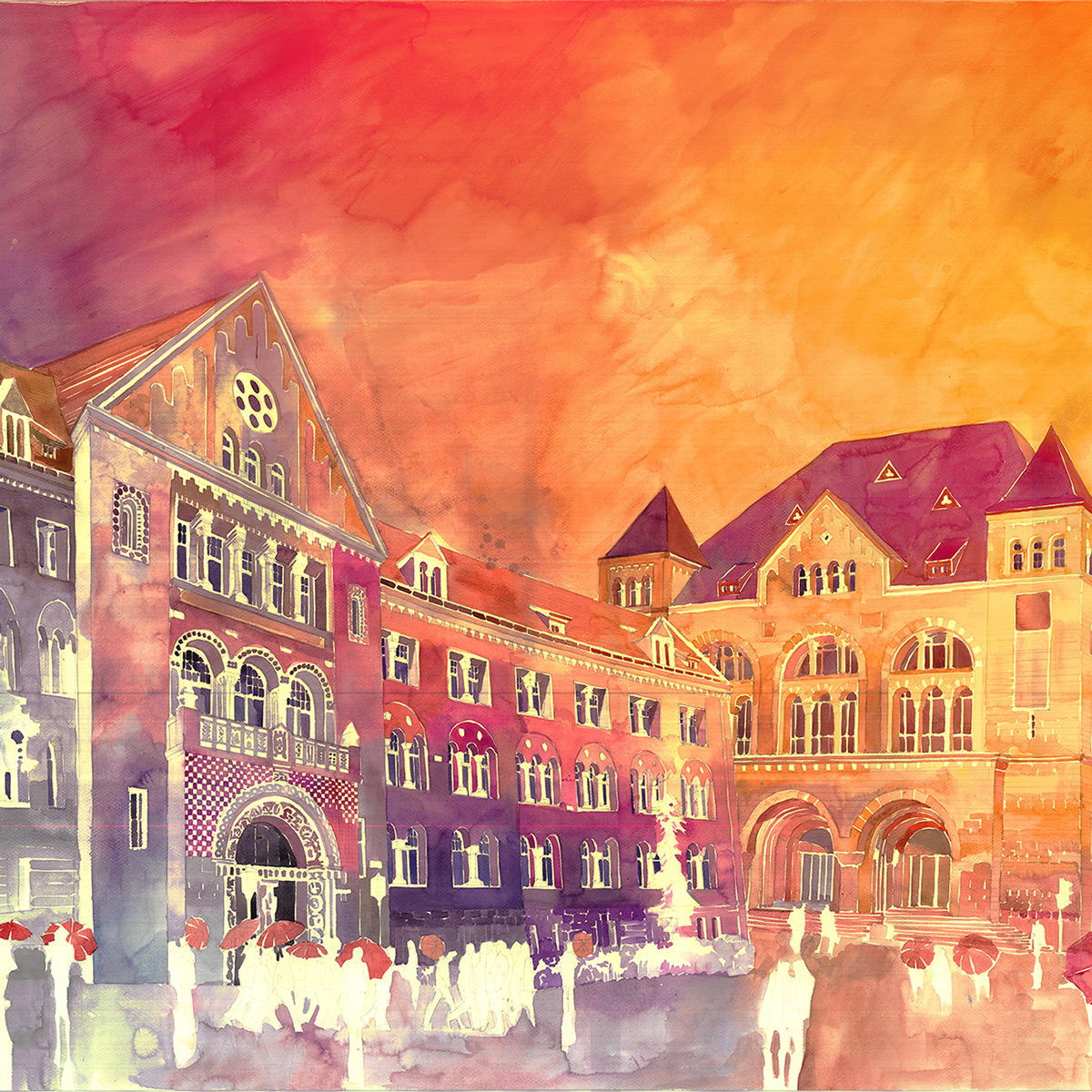 asylum-art-2:   Flamboyant Architectural Paintings by Maja Wronska  DeviantART/ Behance/