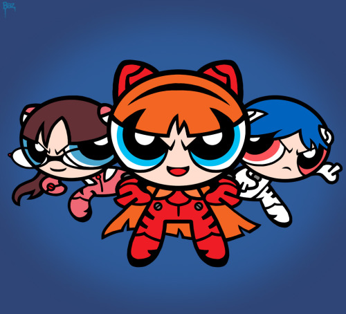 baznetart:  ”Neon Genesis Powerpuff Girls” Tee at my RedBubble webstore : ww