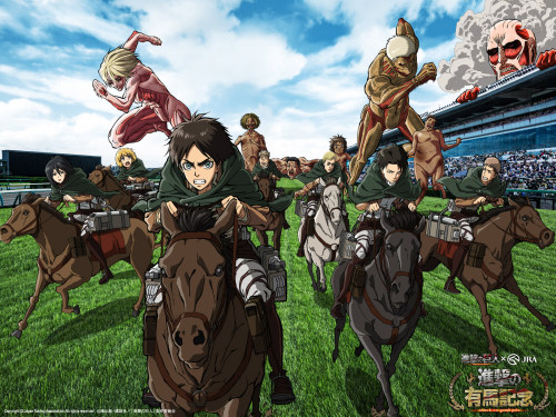 snknews:  Official Art Collection: Unique Collaboration Visuals with Titans (Part 1) Eren, Armin, Mikasa, Colossal Titan: Pizza Hut (June-July 2013) Eren, Armin, Mikasa, Levi, Sasha, Colossal Titan: Lawson (July-August 2013) Eren, Connie, Female Titan,