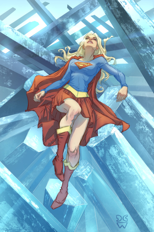 Supergirl Chillin. – morning coffee doodle for fun– (by special request of Siryl (siryl.