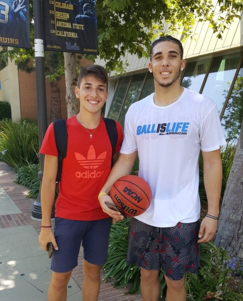 Lonzo Ball — This was today gelo still has his braids in