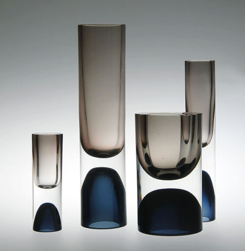 Tapio Wirkkala, Vases, 1954. Iittala Glasbruks, Finland. Neue Sammlung Munich. Via HVG-DGG