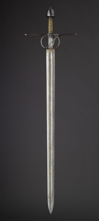 historyarchaeologyartefacts:Calendar sword blade (89 cm), Germany 1576. Hilt is a modern replacement