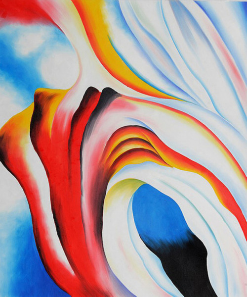 Georgia O’Keeffe, Music Pink and Blue, 1918.