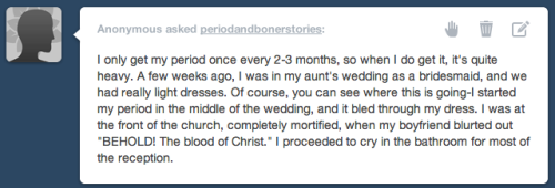 dicksp8jr:  this is a sad story but i can’t stop laughing that the boyfriend’s first instinct was to cover for her by claiming it was the blood of Jesus 