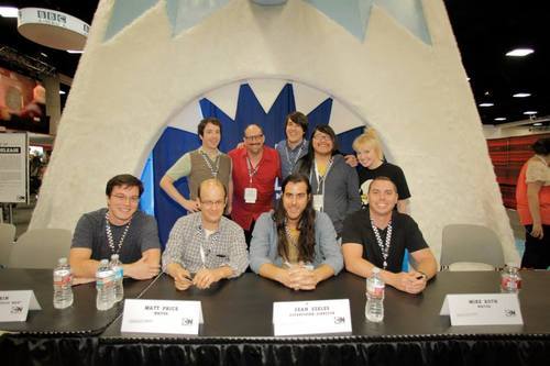 Regular Show creator JG Quintel, Chanelle Peloso, and Regular Show supervising director